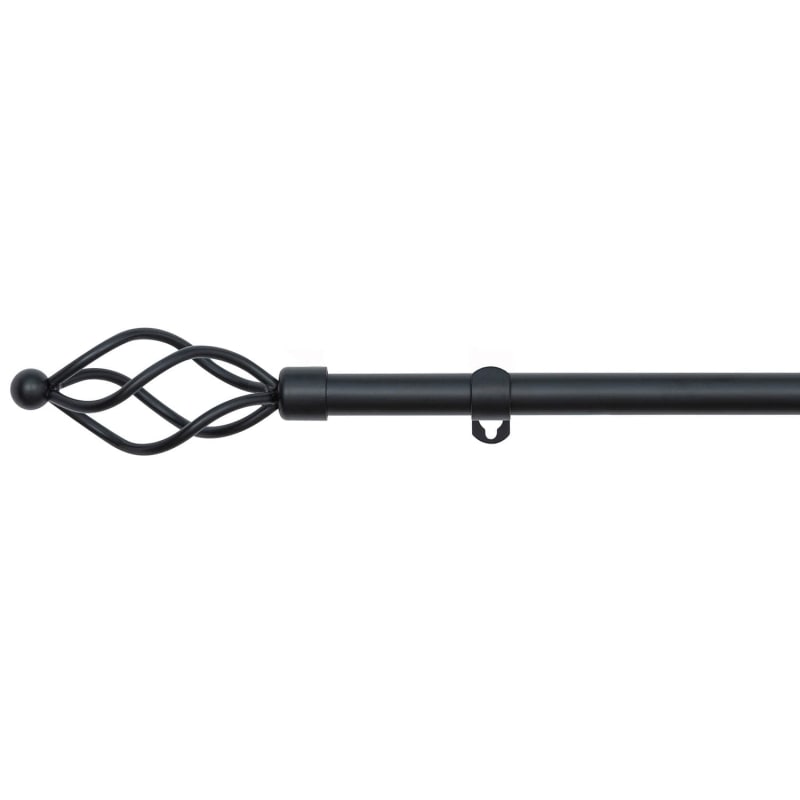 Small Black Twist Curtain Pole 122213cm Curtain Poles B&M Stores