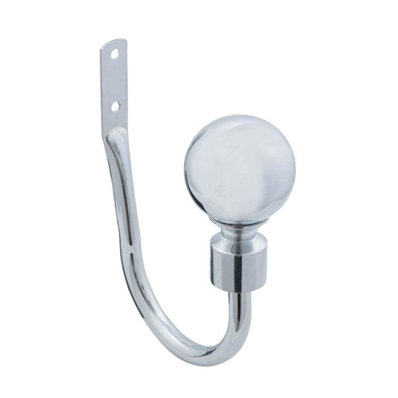 Shiny Nickle Silver Orb Curtain Hold Backs 2pk Curtains & Poles B&M