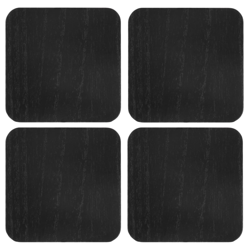 Black Wooden Coasters 4pk Tableware B&M Stores