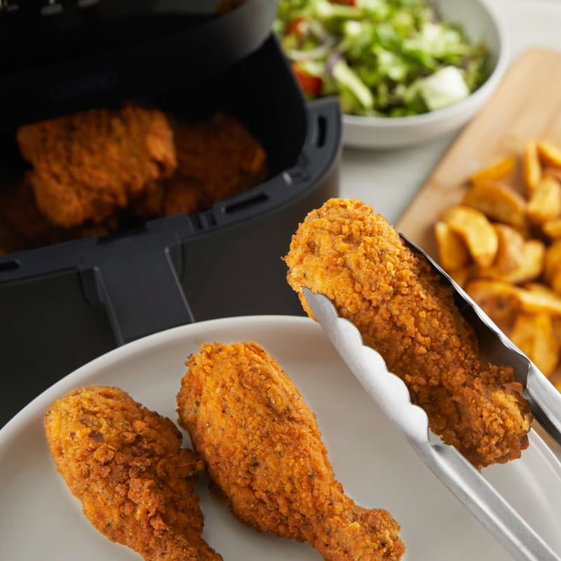 Tower Air Fryer 4L Black & Silver Kitchen Health Fryers B&M