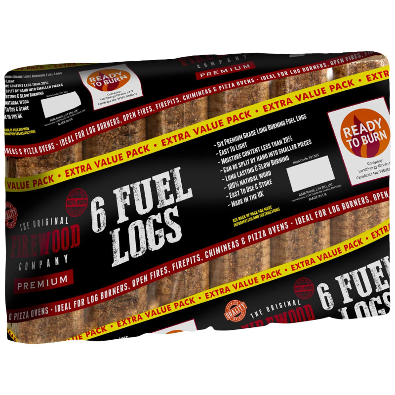 The Original Firewood Co Premium Fuel Logs 6pk Firewood B&M