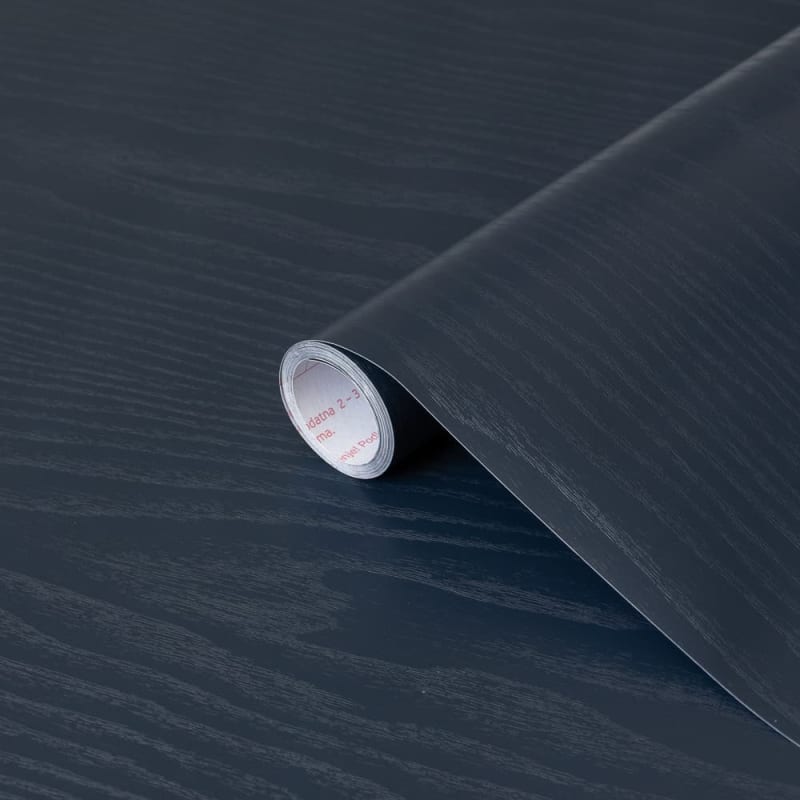DCFix Self Adhesive Film 67.5cm x 2m Midnight Navy Wood DIY B&M Stores