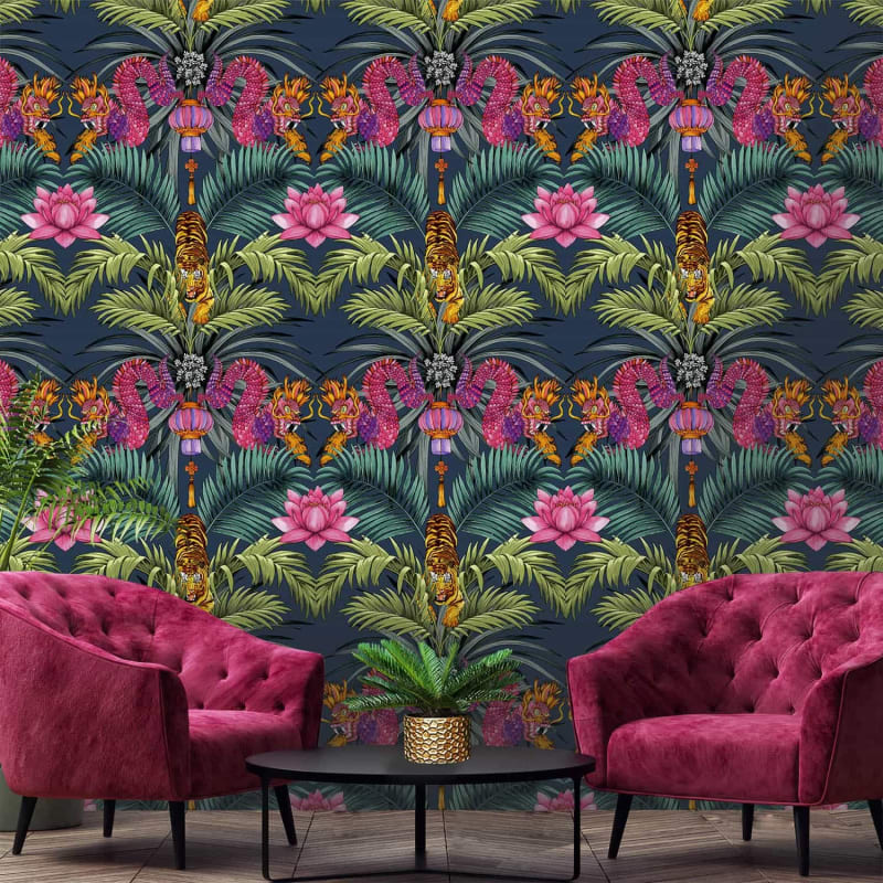 Wilson Navy Wallpaper Cheap Wallpaper B&M