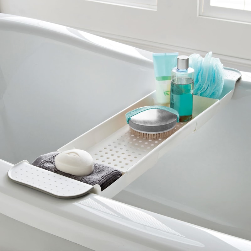 Simply Everyday Extendable Over Bath Rack White Bath Racks B&M