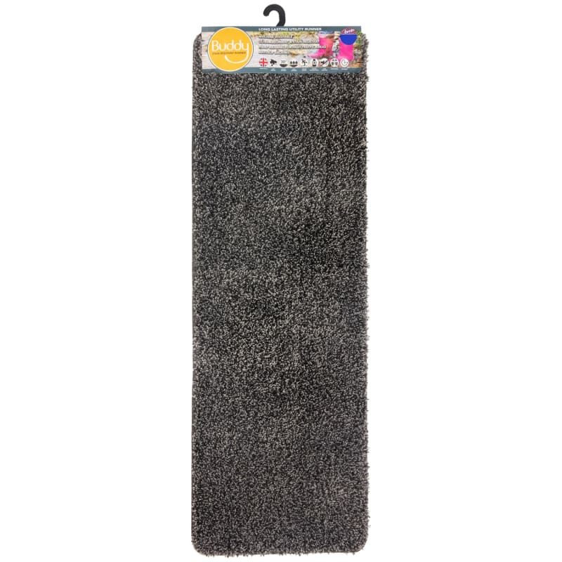 Buddy Plain Shaggy Grey Runner Doormat Doormats B&M Stores