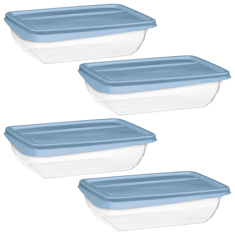 Small Food Tubs with Airtight Lids 4pk Kitchen B&M