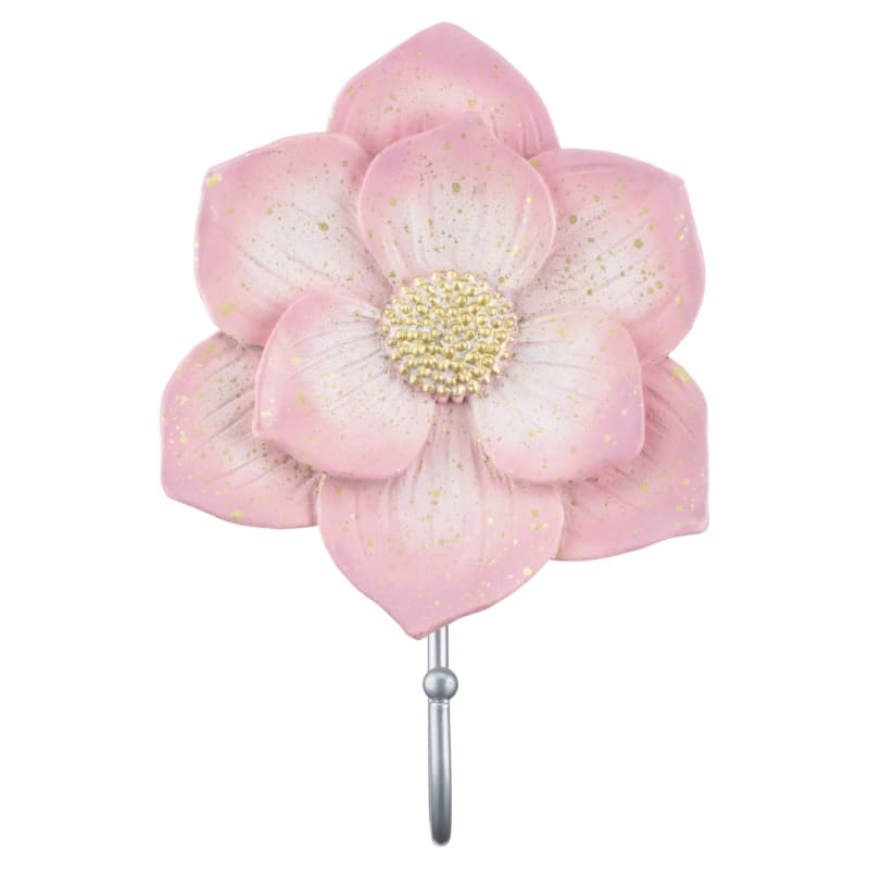 Flower Wall Hook Pink Garden B&M