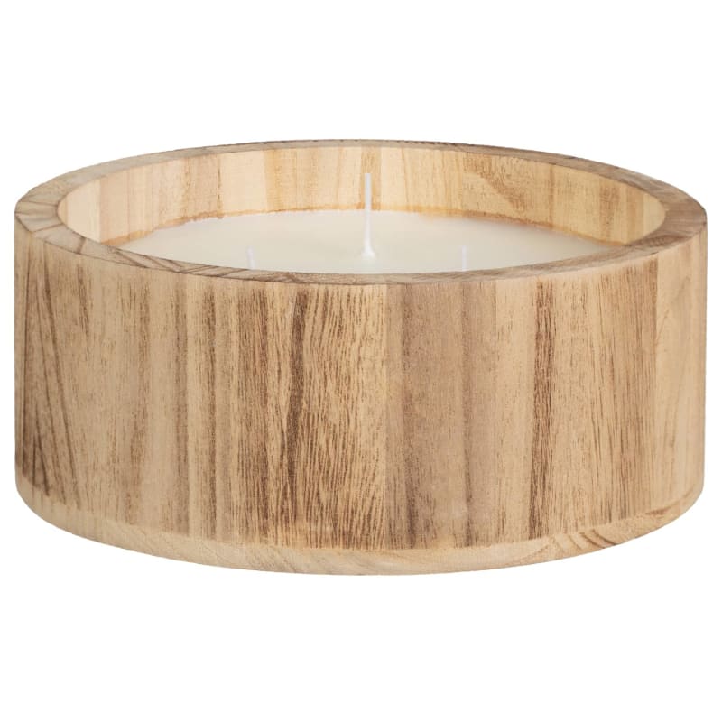 Natural Wood Bowl Candle l Garden B&M