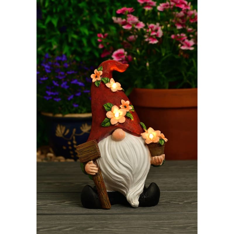 Gonk Gnome Ornament With Solar Flower Hat Solar Ornaments B&M