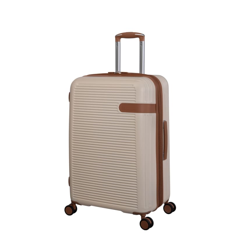 Cream & Tan Hard Shell Suitcase 71cm Luggage B&M Stores