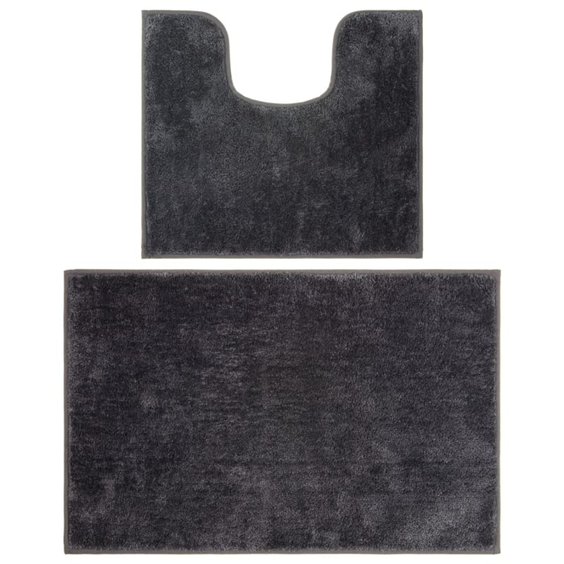Bathroom Mat & Pedestal Set Black Pedestal & Bath Mats B&M