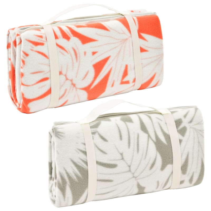 Printed Foldaway Picnic Blanket Orange Picnic Blankets B&M
