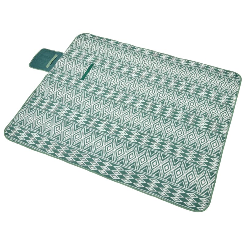Printed Foldaway Picnic Blanket Green Picnic Blankets B&M