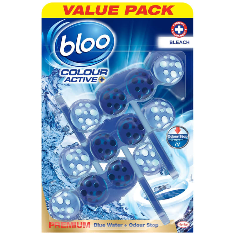 Bloo Colour Active Toilet Rim Block Bleach Toilet Cleaner B&M