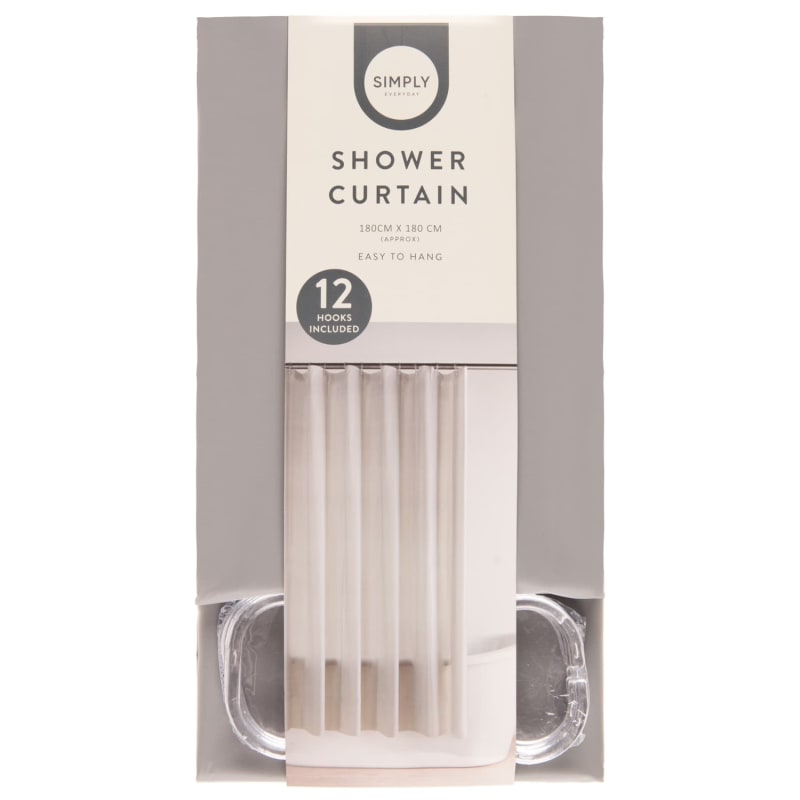 Simply Everyday Shower Curtain Grey Shower Curtains B&M Stores
