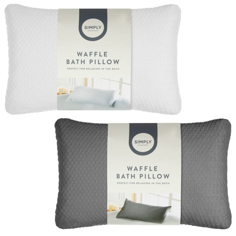 Simply Everyday Waffle Bath Pillow Grey Bath Pillows B&M Stores