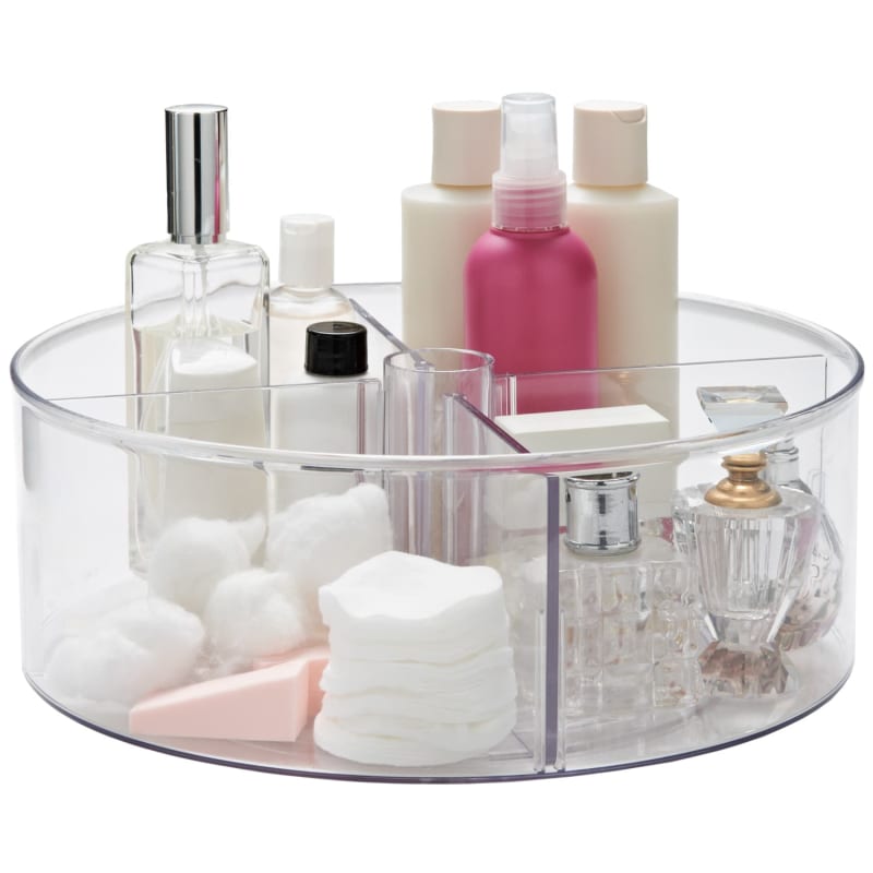 Clear Round Turntable Storage Box Storage Trays B&M