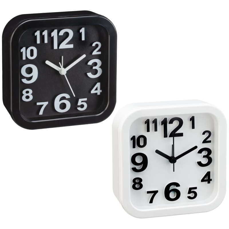 3D Number Alarm Clock White Clocks B&M