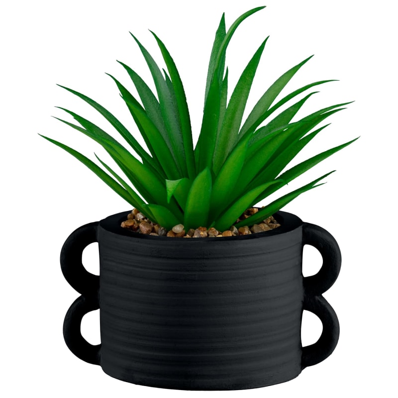 Planter with Handle Black Artificial Plants B&M