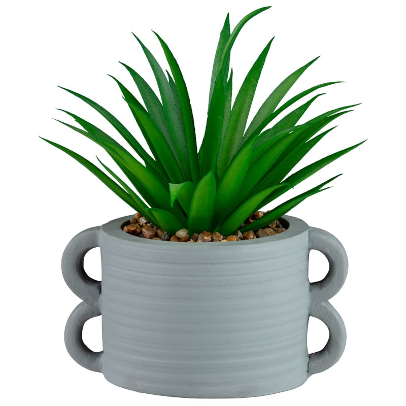 Planter with Handle Grey Artificial Plants B&M