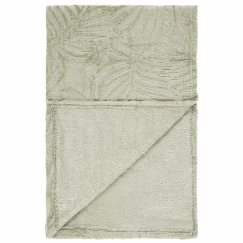 Simply Everyday Embossed Leaf Throw Sage Throws B&M Stores