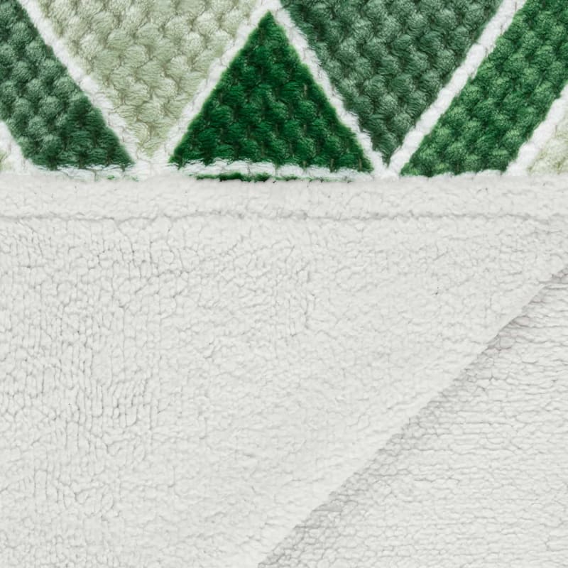 Simply Geo Waffle Throw Green Throws B&M Stores