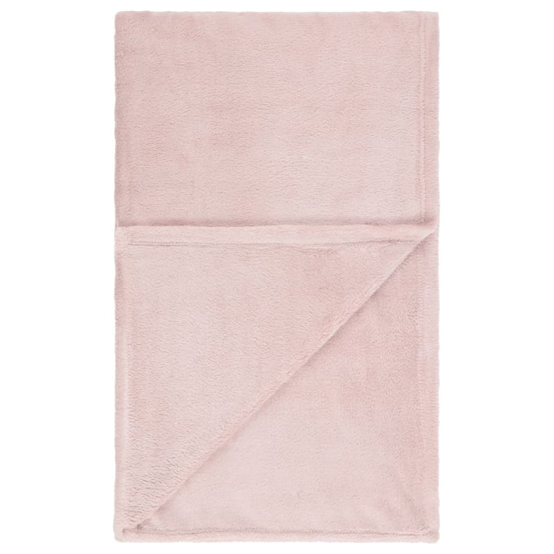 Large Blush Fleece Throw Throws B&M Stores