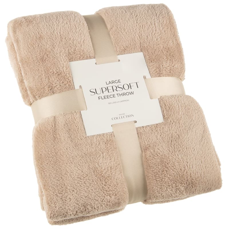 Large Mink Fleece Throw Throws B&M Stores