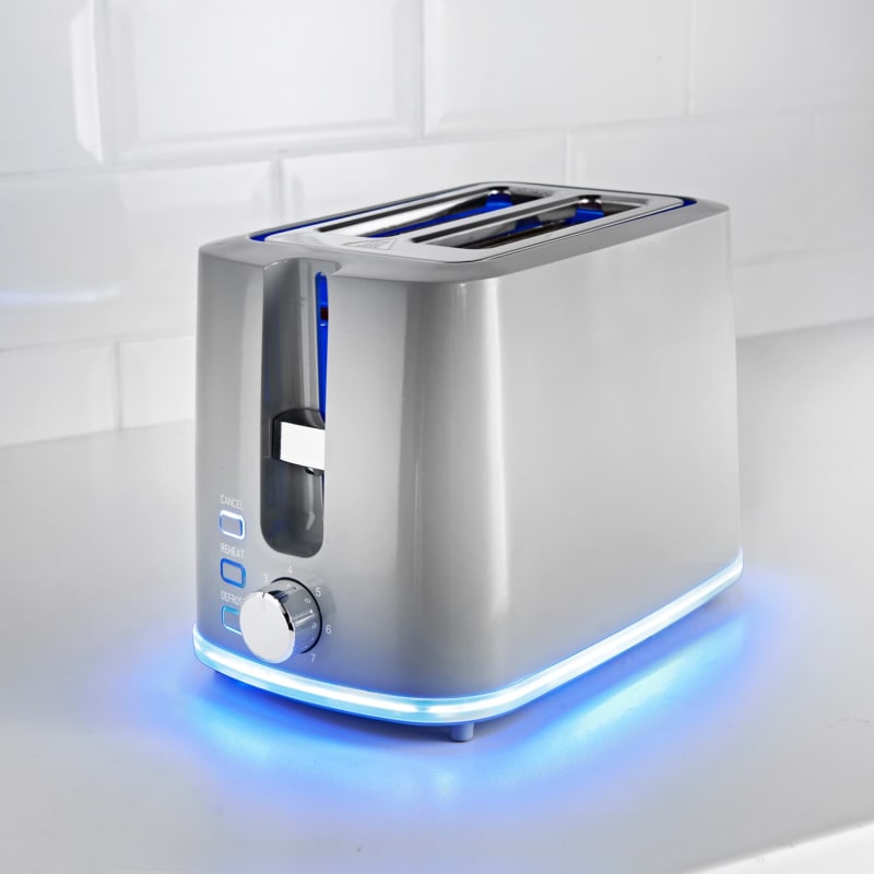 Blaupunkt 2 Slice Illuminating Toaster Grey Toaster B&M Stores