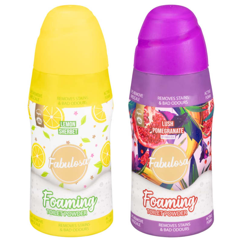 Fabulosa Foaming Toilet Powder 500g Lemon Sherbet Cleaning B&M