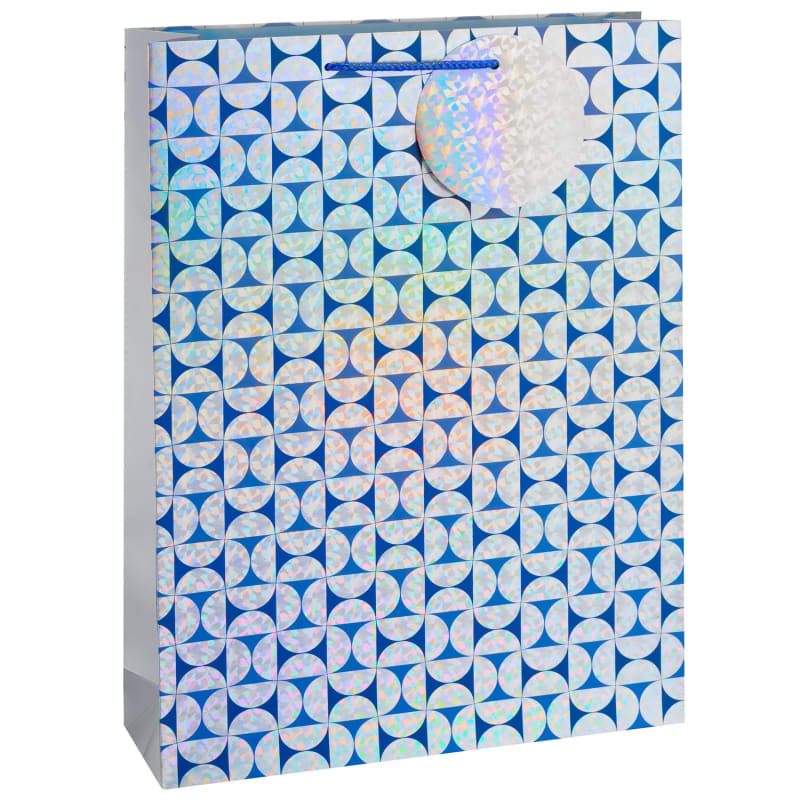 XL Holographic Gift Bag 2pk Blue Gift Bags B&M Stores
