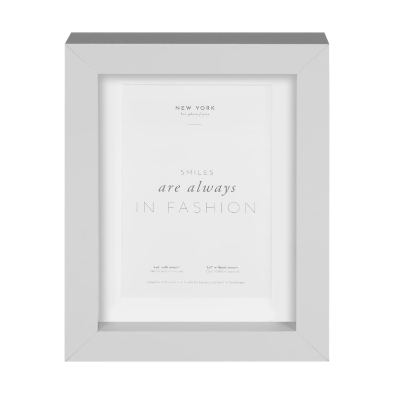 New York Box Photo Frame 4 x 6" Grey Home Accessories B&M