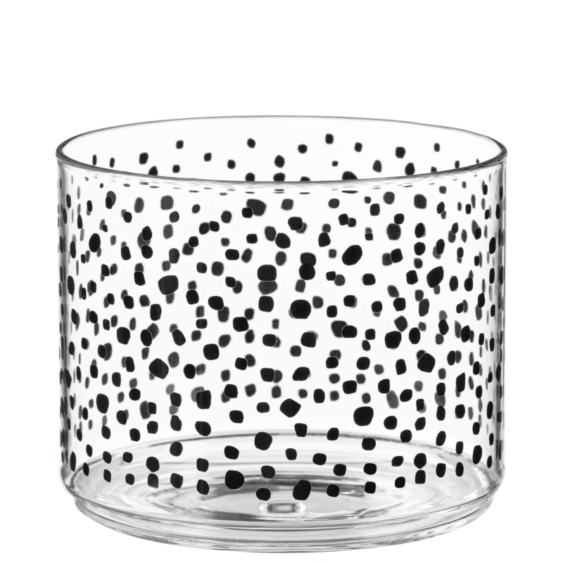 Printed Glass Stackable Storage Jars 3pc Black Kitchen B&M