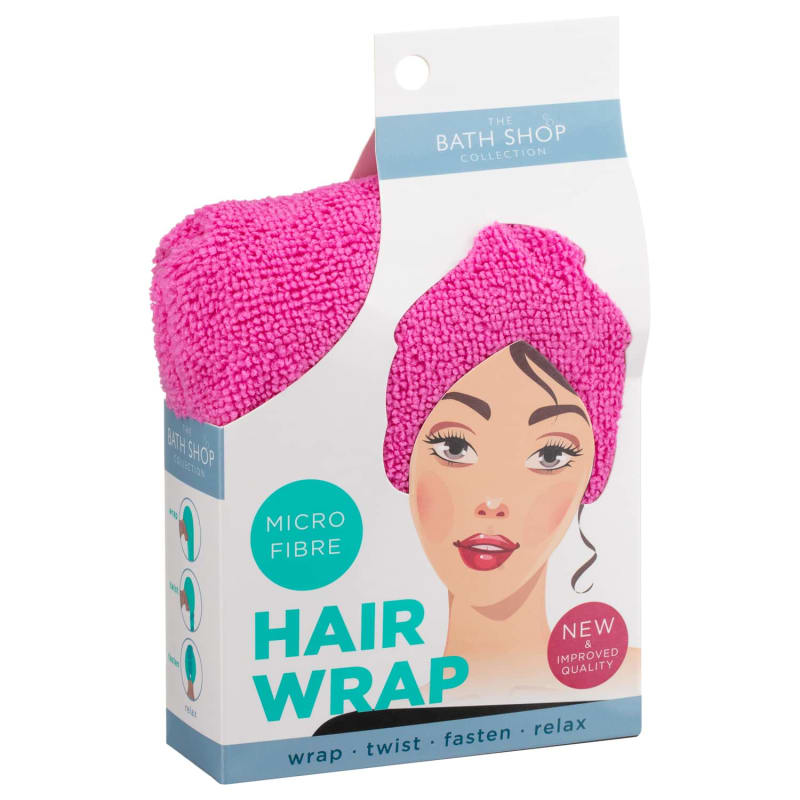 Microfibre Hair Wrap Pink Hair Accessories B&M