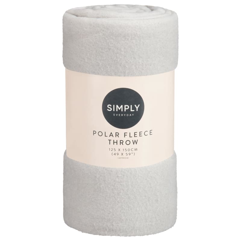 Polar Fleece Throw Grey Throws B&M Stores