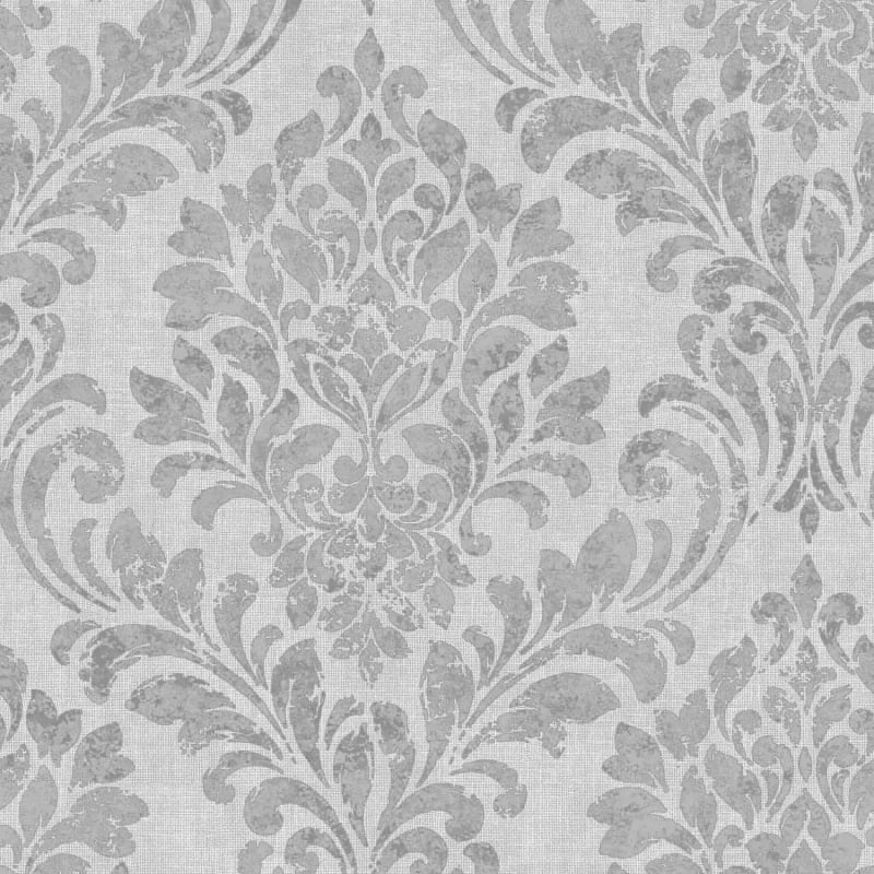 Eleanor Damask Grey Wallpaper Wallpaper B&M Stores