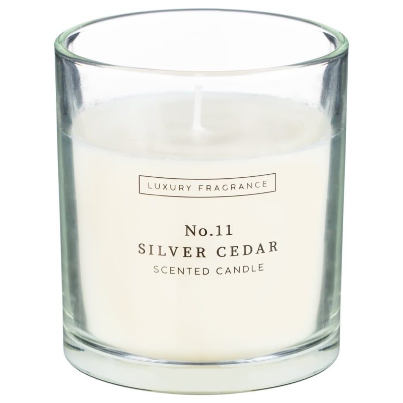Luxury Fragrance Scented Candle Silver Cedar Candles B&M