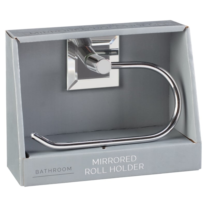 Mirrored Toilet Roll Holder Bathroom Accessories B&M Stores