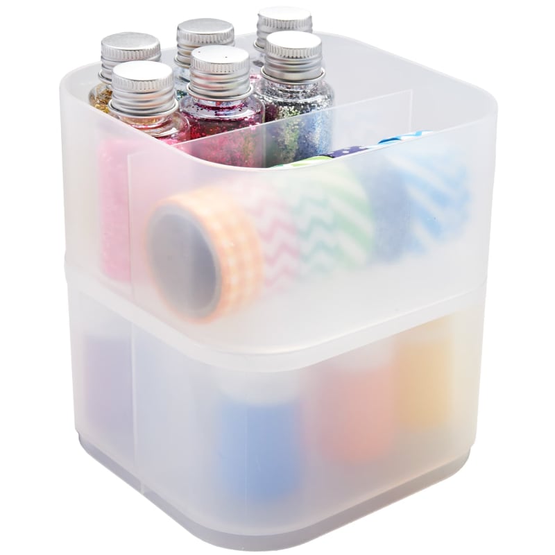 Simply Everyday Square Stackable Storage Tub Clear Storage Tubs B&M