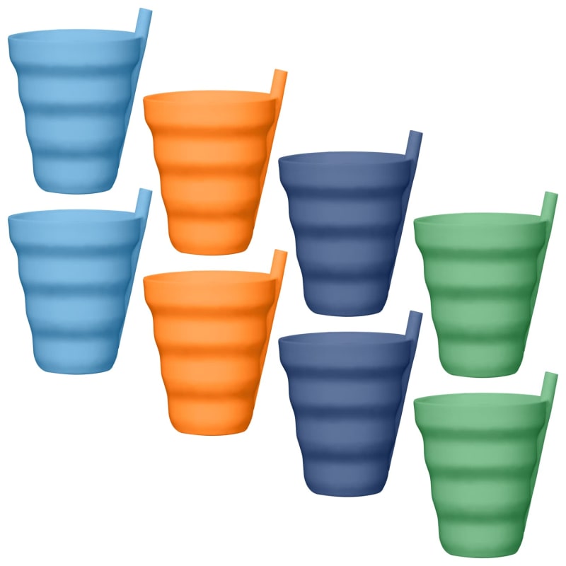 Simply Kids Tumblers With Straw 8pk Multicolour Kitchenware B&M
