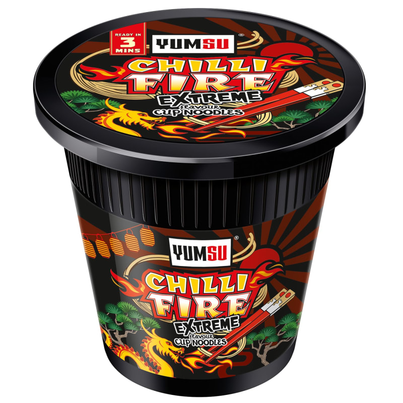 Yumsu Chili Fire Extreme Instant Noodles 60g Groceries B&M