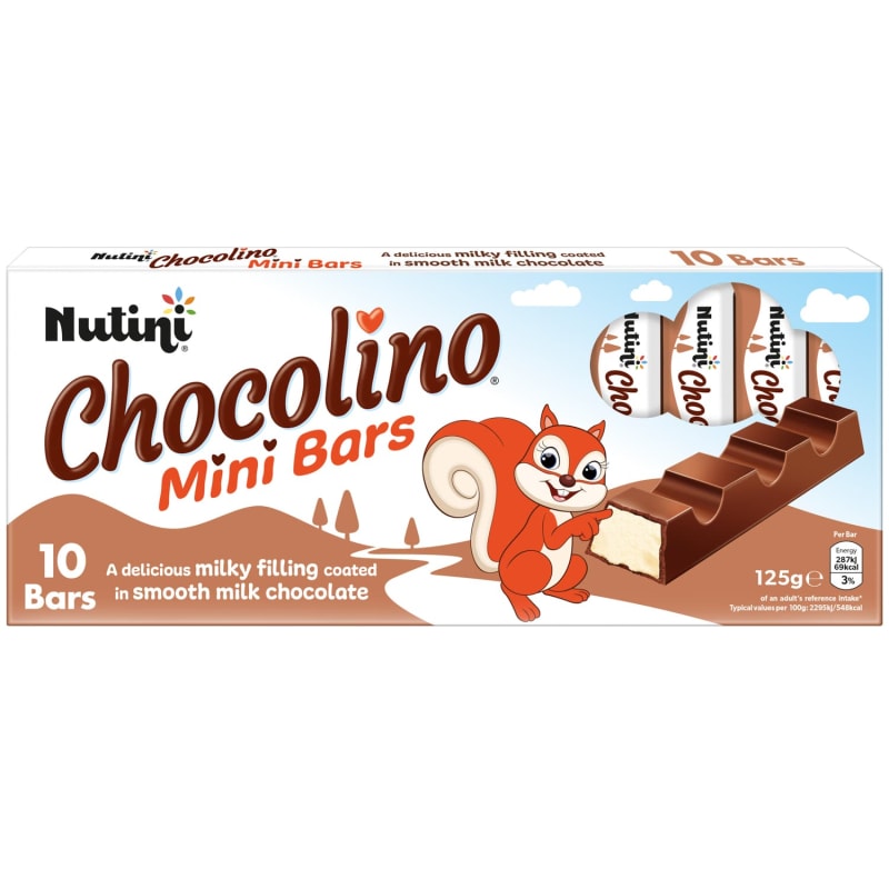 Nutini Chocolino Mini Bars 10pk Chocolate Multipacks B&M Stores