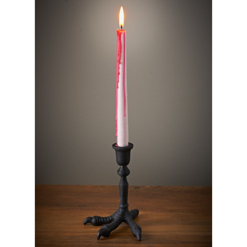 Bleeding Taper Candles 4pk Halloween Decorations B&M