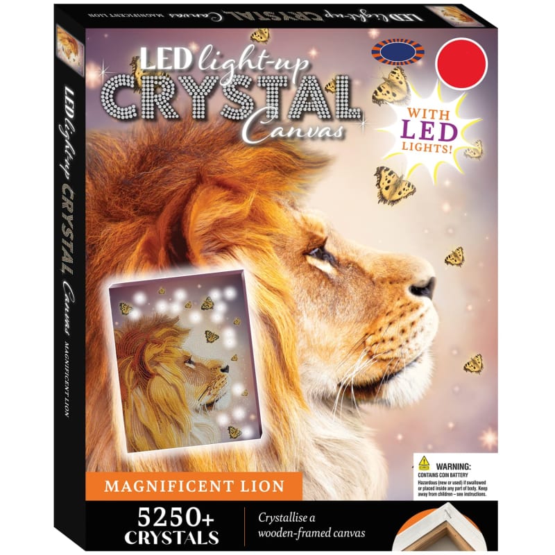 LED Light-Up Crystal Canvas - Magnificent Lion | Arts & Crafts | B&M