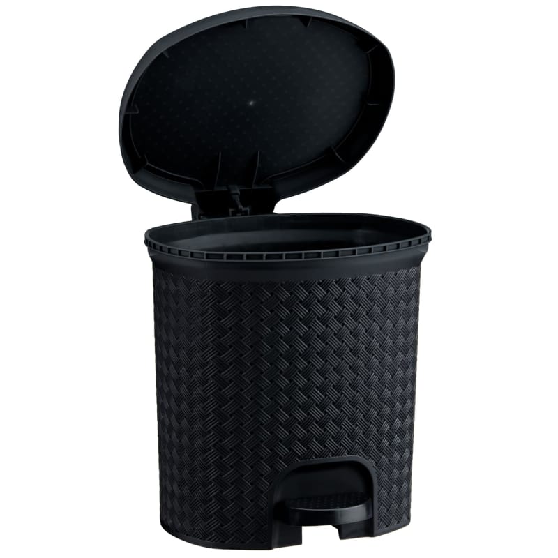 Knit Peddle Bin Black Bathroom Bins B&M Stores