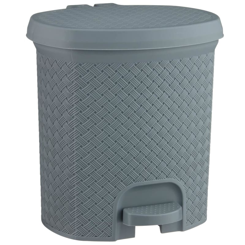 Knit Peddle Bin Grey Bathroom Bins B&M Stores