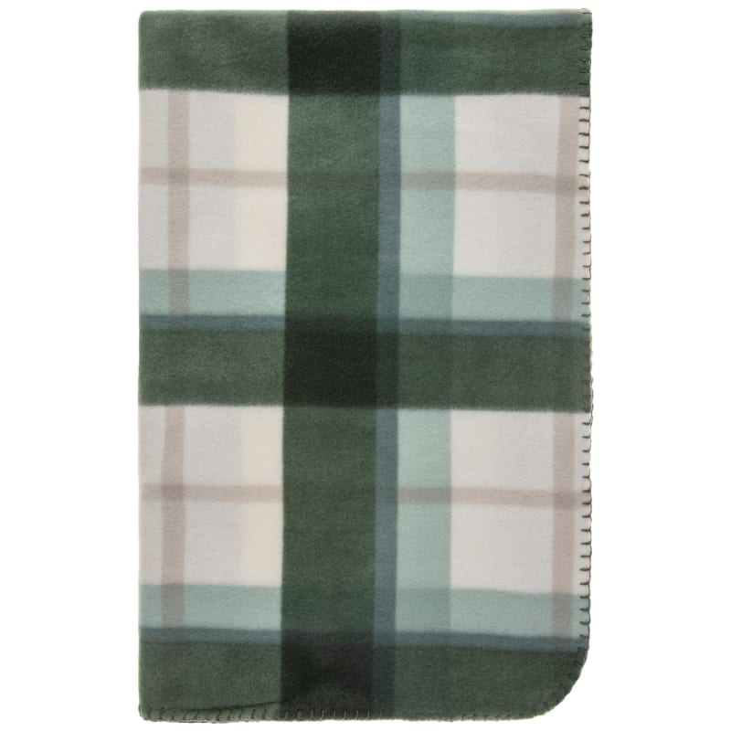 Simply Everyday Check Fleece Throws 2pk Green Throws B&M