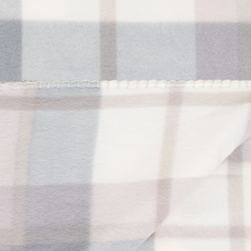 Simply Everyday Check Fleece Throws 2pk Grey Throws B&M