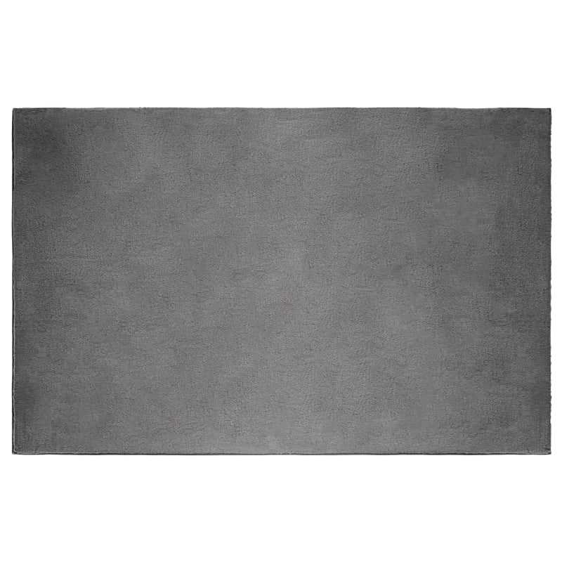 Simply Everyday Fur Microplush Large Rug Charcoal Rugs B&M