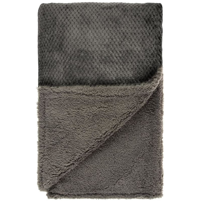 Simply Everyday Waffle Sherpa Throw Grey Throws B&M